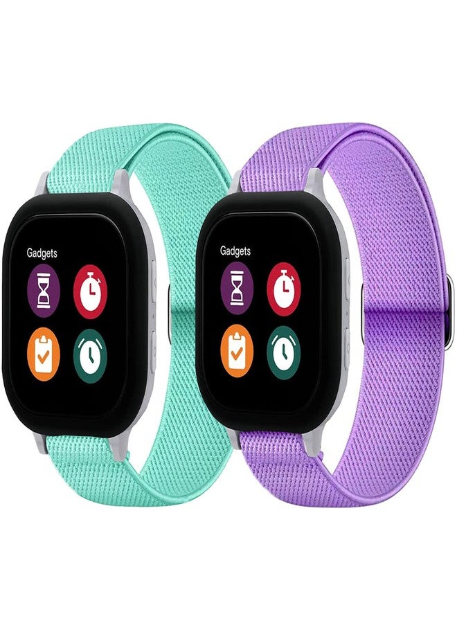 BXKM 2 Pack Stretchy Nylon Band Compatible with Gizmo Watch 3 2 1/Gabb Watch 3 2 1/SyncUP/Cosmo JrTrack Band Soft Elastic Strap with Adjustable Buckle - Image 1