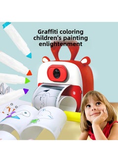 Generic Children Print Camera Front And Back Double Photograph Private Model Appearance High Definition Photograph For One Second Cute Cat Ears-Color:Red  - Image 4