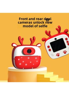 Generic Children Print Camera Front And Back Double Photograph Private Model Appearance High Definition Photograph For One Second Cute Cat Ears-Color:Red  - Image 5