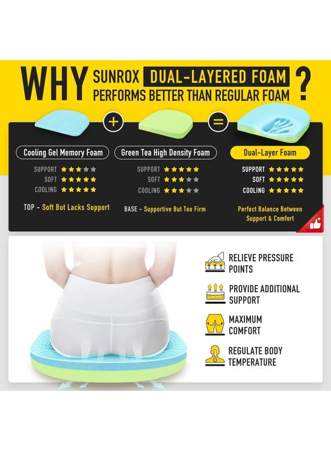 SUNROX Gel Memory Foam Chair Cushions, FadeShield Water-, Stain-Resistant Durable Reversible Seat Cushion Pads with Ties for Indoor/Outdoor Kitchen Dining Office, 19"x19", Set of 4, Heather Chestnut - Image 4