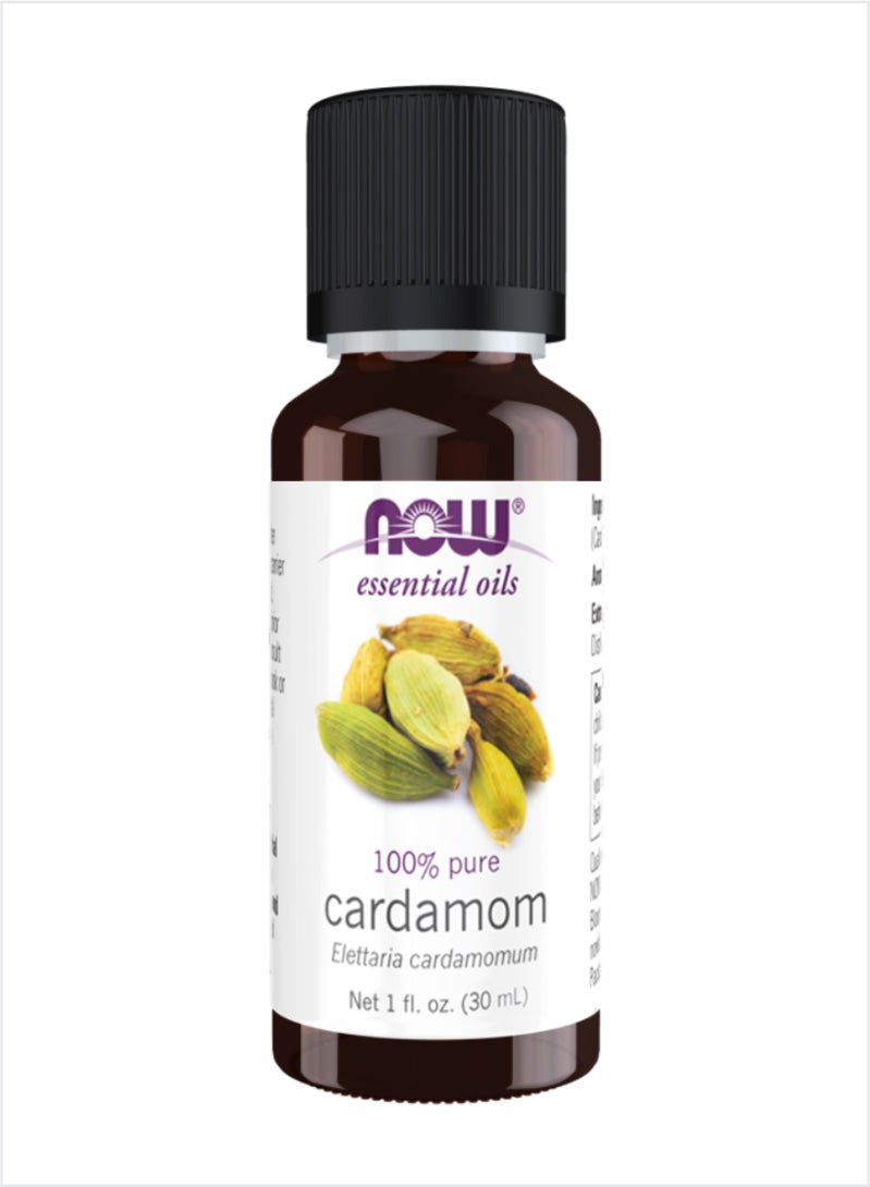NOW Cardamom Essential Oil - 100% Pure & Warming Spice, 30ml