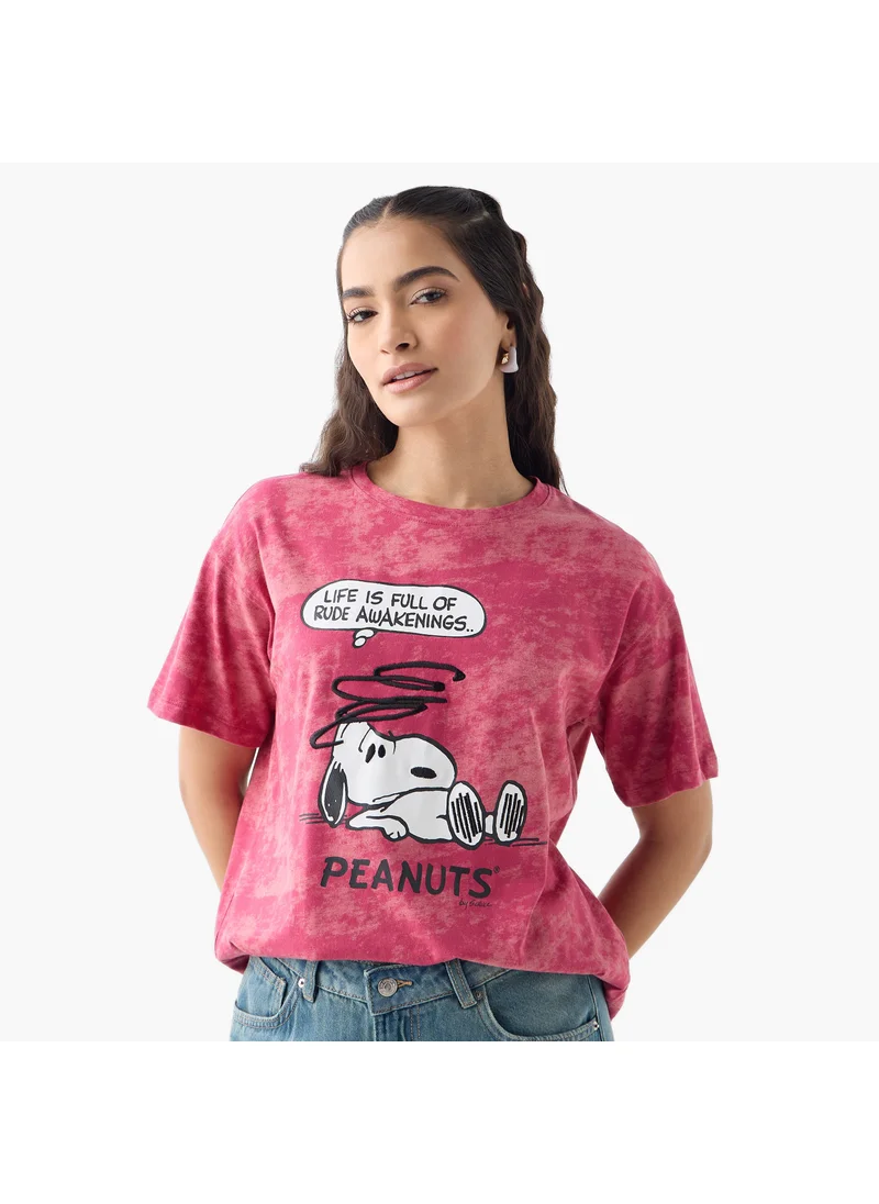 اس بي كاركترز Peanuts Print Boxy T-shirt