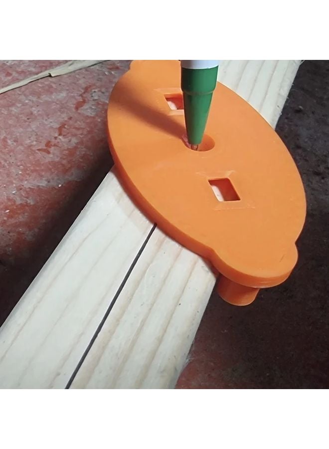 Orange Plastic Centering Marking Tool Rotatable Precision Woodworking Scriber Line Locator - Image 2