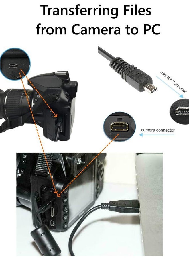 ienza - Replacement USB PC Mac Photo Picture Transfer and Charge Cable Cord DMW-USBC1 for Panasonic Lumix Camera DMC-G7 ZS40 ZS50 TS30 SZ3 TZ8 TZ11 TZ15 TZ24 & More (See List of Compatible Models) - Image 1