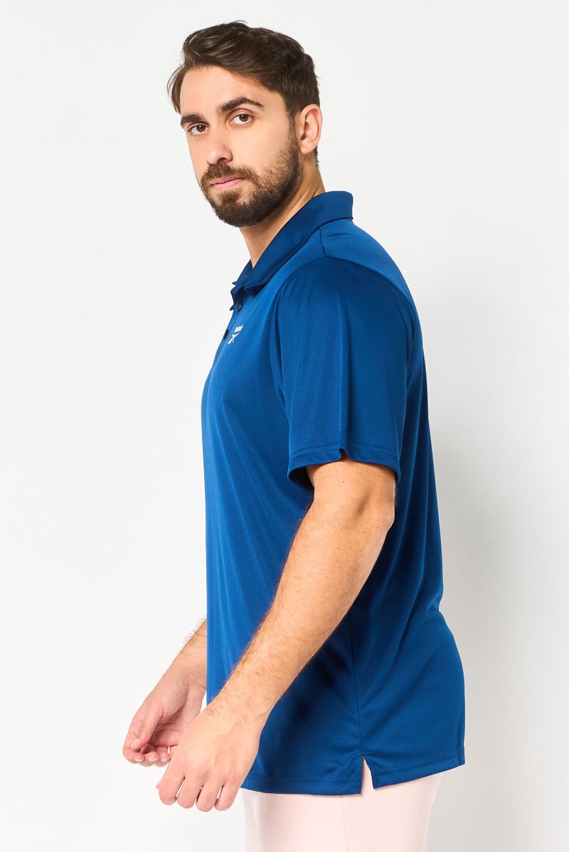 Reebok Men Regular Fit Short Sleeve Brand Logo Polo Shirt, Navy - Image 2