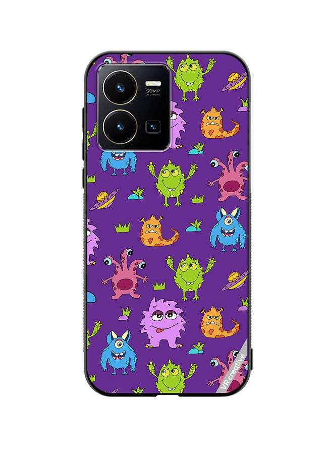 Protective Case Cover For Vivo Y35 Monsters Cartoon Design Multicolour