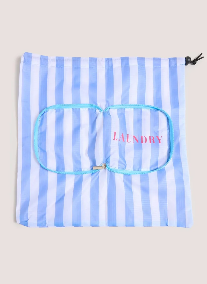 Matalan Blue Stripe Laundry Bag