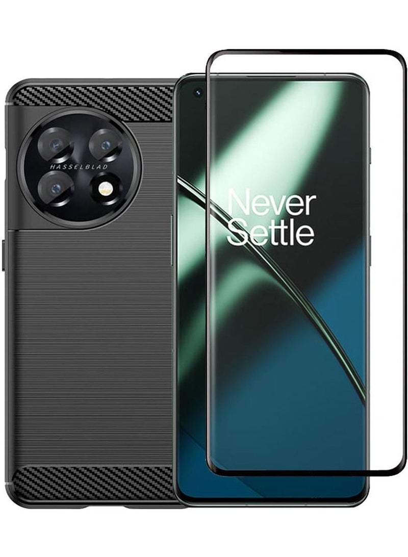 CATANES 2 Packs For OnePlus 11 Case Cover and Screen Protector Soft TPU Bumper Protective Back Case Black - Image 2