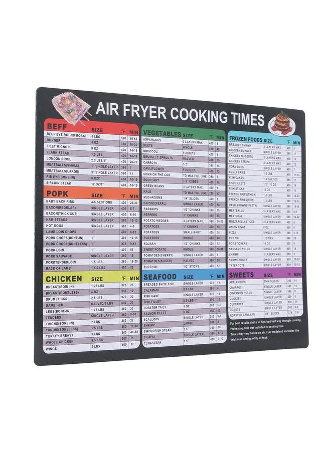 Fryer Magnetic Cheat Sheet Fryer Cooking Times Magnetic Cheat Sheet Fryer Accessories Cookbook Recipe Card Meat Temp Guide 20x25cm