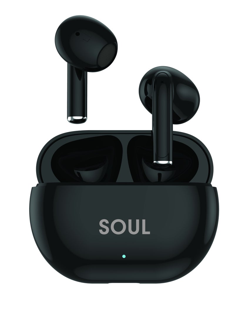 Xcell Xcell Soul17 Grandé True Wireless Earbuds | Sleek Minimalist Design, Bluetooth 5.3, Pure Bass | 4Hr Playtime + 100 Days Standby | TWS with Touch Controls for iOS/Android | Lightweight - Black  - Image 1