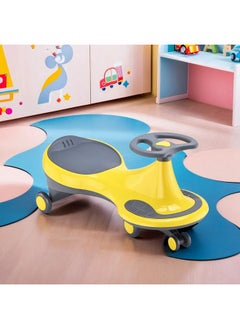 Kuber Industries Kuber Industries Steering Scooter for Kids | Twister Ride on Baby Toy | Comfortable Seats & Foot Rest | Swing Kids Toys Upto 30 Kgs | Push Cycle for Baby with PP Wheels | Yellow & Grey  - Image 1