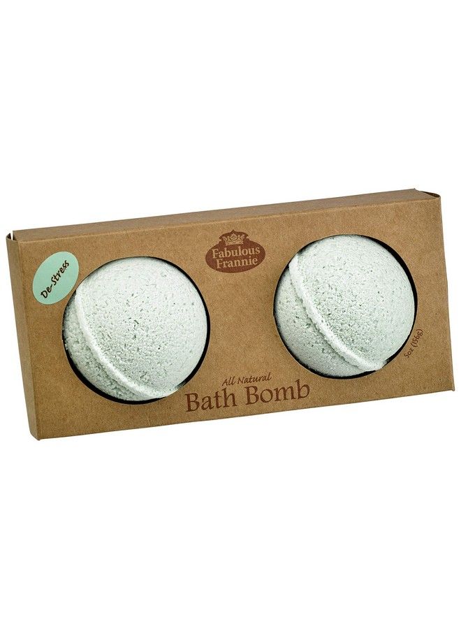 Fabulous frannie DeStress Natural Handmade Bath Bomb Set Rich in Essential Oil Mineral Salt Coconut Oil Witch Hazel Fizzies to Moisturize Skin 25 Ounce (Pack of 2) - Image 1