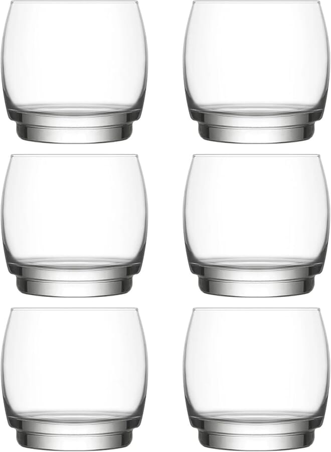 LAV LUNE Glass / 325 cc - 11 Oz / 6 Pcs/Elegant design, Trusted Brand, Attractive shape of Water, Sparkling Drink, Soft Drink, Smoothies, Juices, Cocktails