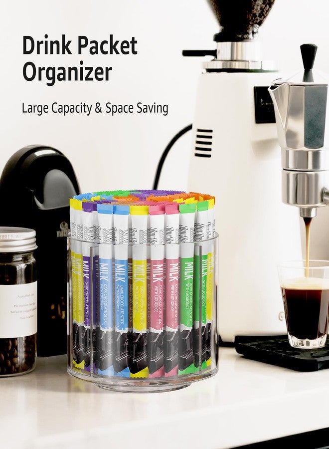 Slow Slog Divided Drink Packet Organizer, Rotating Turntable Organizer, Clear Lazy Susan for Powdered Drink Mix, Water Drink Packet Holder - Image 5
