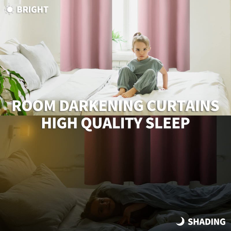 BGment Bgress Room الستائر الستائر 63 بوصة - الستائر الحرارية المعزولة الحرارية ستائر معالجة النافذة لغرفة النوم 2 لوحات 42 × 63 بوصة - Image 3