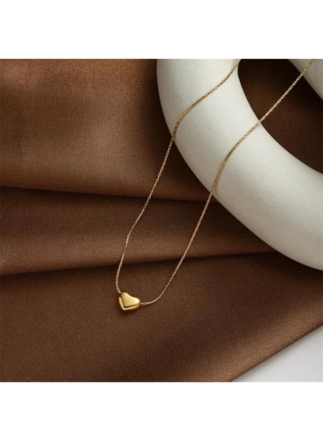 Gold heart pendant, gold heart-shaped necklace for women, love pendant necklace, suitable for birthdays, Mother's Day and other holiday gifts - Image 1