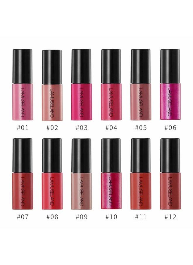 LAMUSELAND - Wholesale 12Pcs Travel Suit Waterproof Long Lasting Matte Lip Gloss Sample Size Liquid Lipstick Makeup Set - Image 1