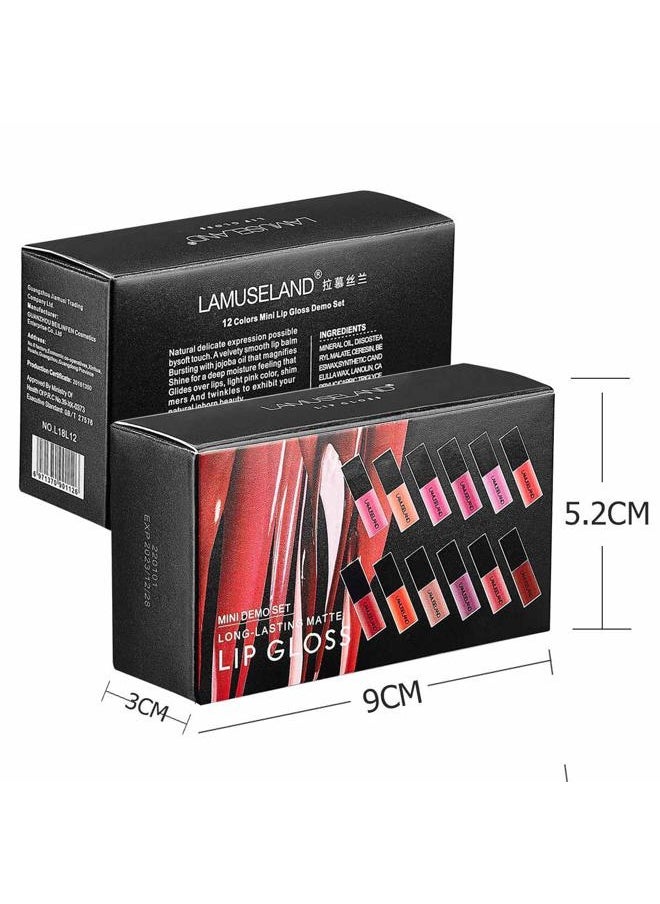 LAMUSELAND - Wholesale 12Pcs Travel Suit Waterproof Long Lasting Matte Lip Gloss Sample Size Liquid Lipstick Makeup Set - Image 1