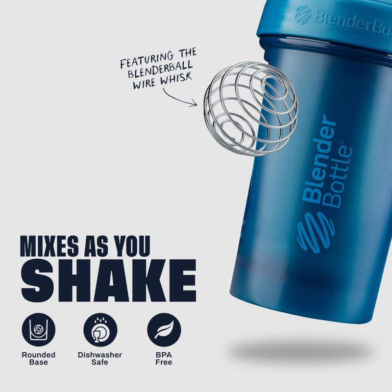 BlenderBottle Classic V2 Shaker Bottle Perfect for Protein Shakes and Pre Workout, 20-Ounce, Ocean Blue - Image 3