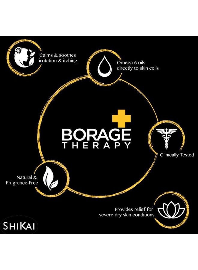 SHIKAI Borage Therapy Advanced Formula Body Moisturizer (16 oz) | Fragrance Free | Hydrating Lotion for Dry Hands & Body | With Oatmeal & Shea - Image 3