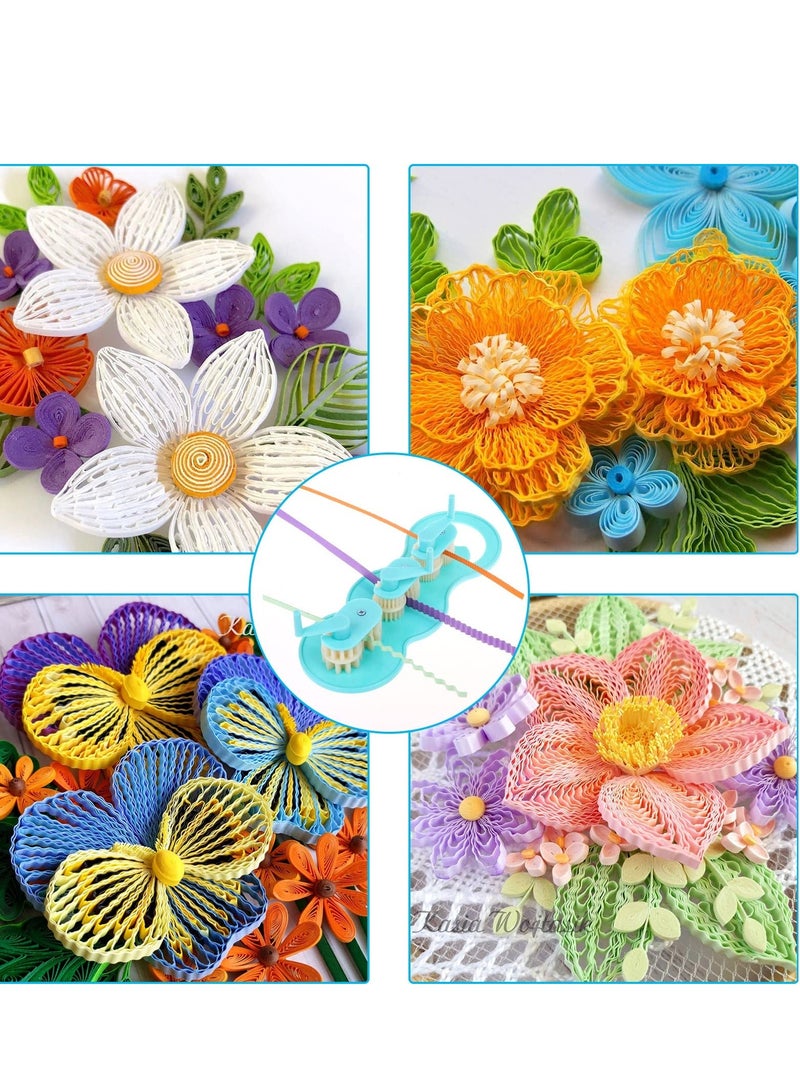 Paper Quilling Crimper Tool Slip Wave Shaper Making Tool for DIY Quilling Crafts Paper Crimper for Quilling Papercraft Create Beautiful Fold and Wave Effects for Kids Craft Household Blue