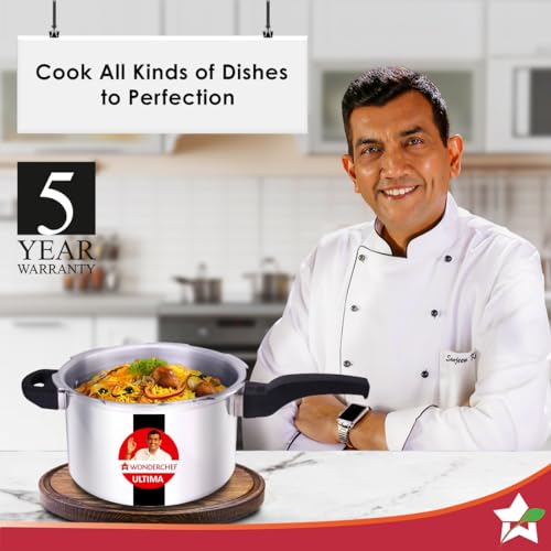 Wonderchef Outer Lid Aluminium Ultima Pressure Cooker, 5 litres, Silver - Image 2