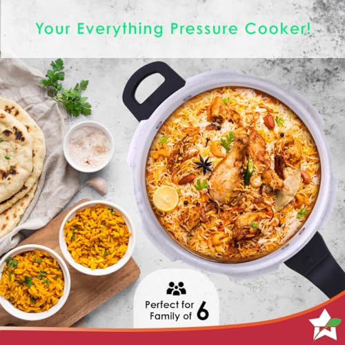 Wonderchef Outer Lid Aluminium Ultima Pressure Cooker, 5 litres, Silver - Image 5