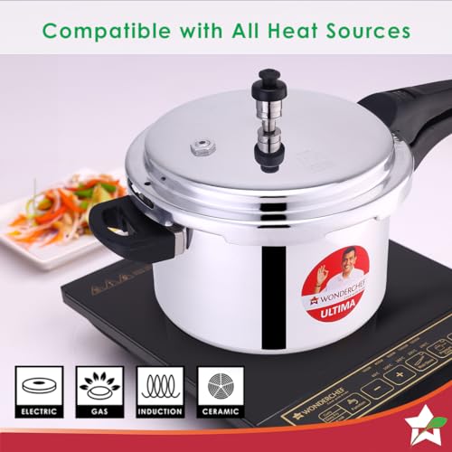 Wonderchef Outer Lid Aluminium Ultima Pressure Cooker, 5 litres, Silver - Image 4