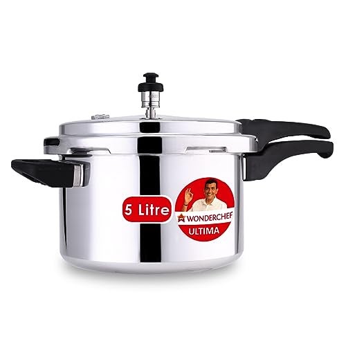 Wonderchef Outer Lid Aluminium Ultima Pressure Cooker, 5 litres, Silver - Image 1