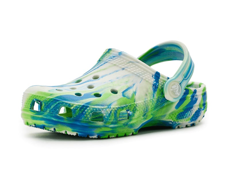 Crocs Kids Classic Marbled TieDye Clog Toddler Prep BlueMulti Glow in the Dark 4 Medium - Image 2