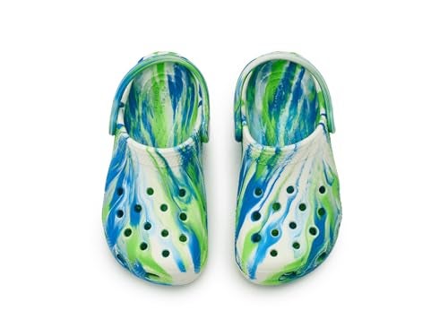 Crocs Kids Classic Marbled TieDye Clog Toddler Prep BlueMulti Glow in the Dark 4 Medium - Image 3
