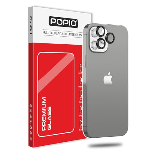 POPIO Camera Lens Protector For iPhone 12 Pro (Black), 1 Set, with Easy Installation Kit - Image 1