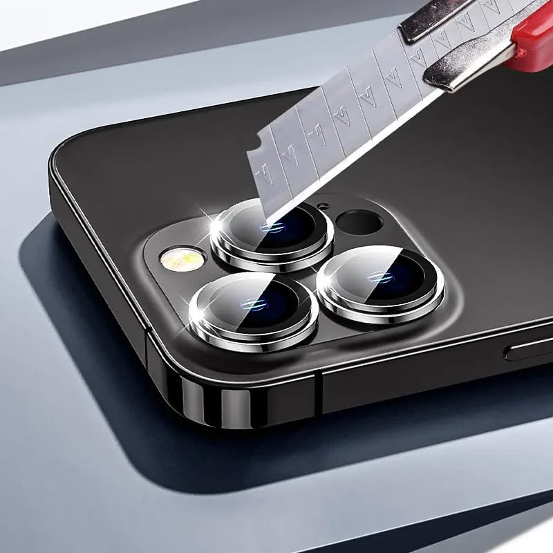 POPIO Camera Lens Protector For iPhone 12 Pro (Black), 1 Set, with Easy Installation Kit - Image 4
