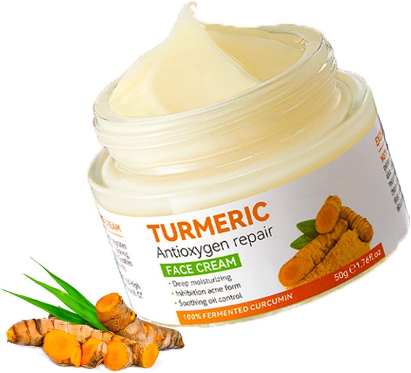 Turmeric Face Cream Anti Aging Cream For RadiantGlowing Skin Dark Spot Corrector Remover For Face Natural Turmeric Cream Skin Care Moisturizing Erase Fine Lines Brightening Firming