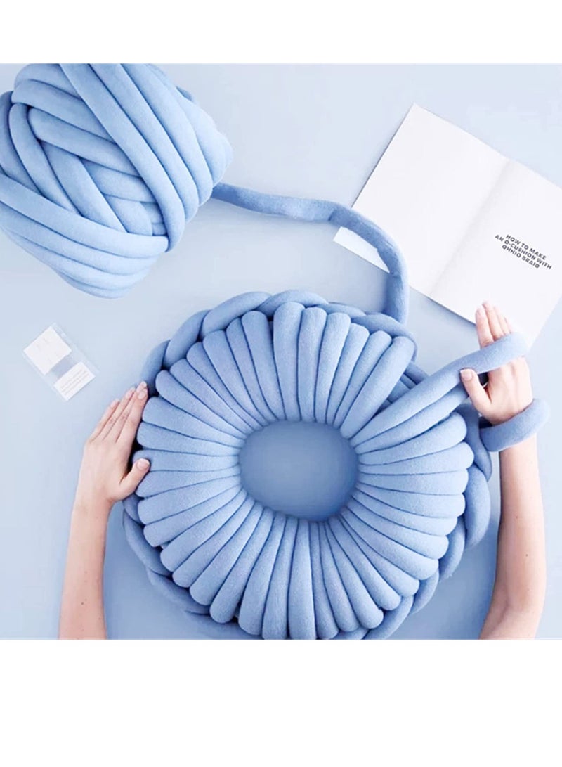 SYOSI Arm Knitting Yarn for Chunky Braided Knot Throw Blanket DIY Soft Extra Cotton Washable, Bulky Giant Yarn for Weave Craft Crochet Sofa Blanket Pillow Pet Bed 3CM W  36Feet L, 1.1LB - Image 1