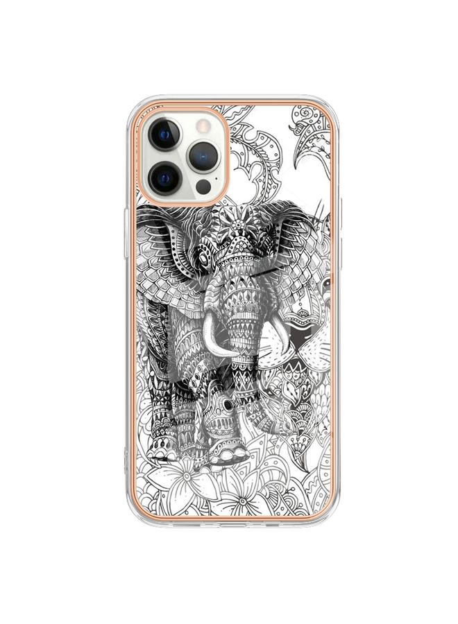 اس-توب جراب لهاتف iPhone 12 Pro Max مطلي بالرخام الكهربائي مع غطاء هاتف IMD مزدوج الجوانب - Image 2