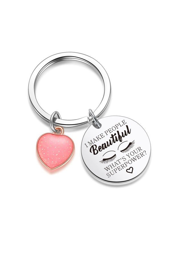 BONEW Lashes Keychain Lashes Girl Gift Eyelashes Artist Keychain Beautician Gift Makeup Lover Gift, Lashes Keychain, Standard  - Image 1