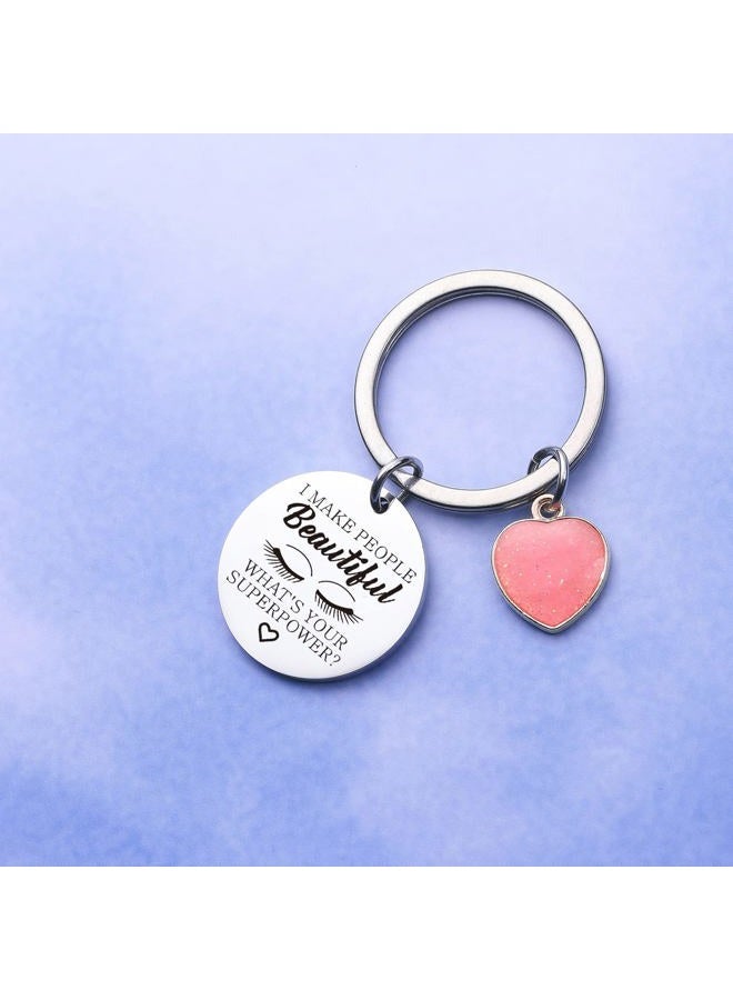 BONEW Lashes Keychain Lashes Girl Gift Eyelashes Artist Keychain Beautician Gift Makeup Lover Gift, Lashes Keychain, Standard  - Image 5