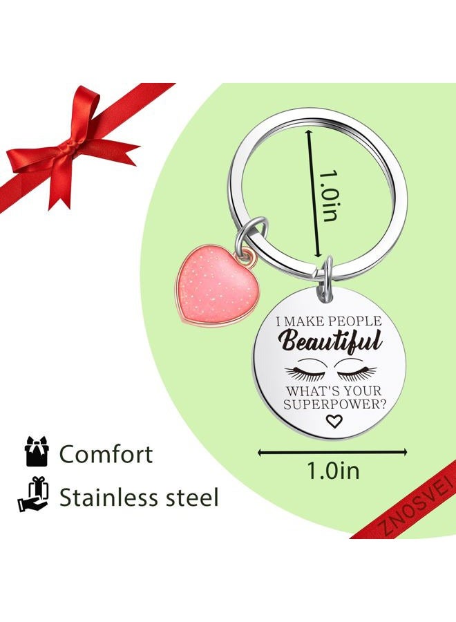 BONEW Lashes Keychain Lashes Girl Gift Eyelashes Artist Keychain Beautician Gift Makeup Lover Gift, Lashes Keychain, Standard  - Image 2