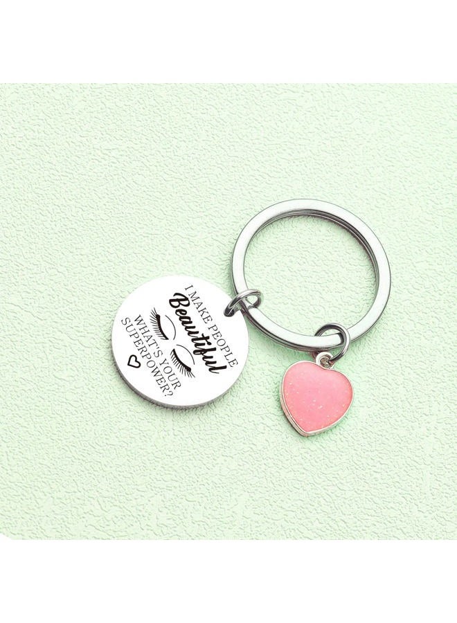 BONEW Lashes Keychain Lashes Girl Gift Eyelashes Artist Keychain Beautician Gift Makeup Lover Gift, Lashes Keychain, Standard  - Image 4