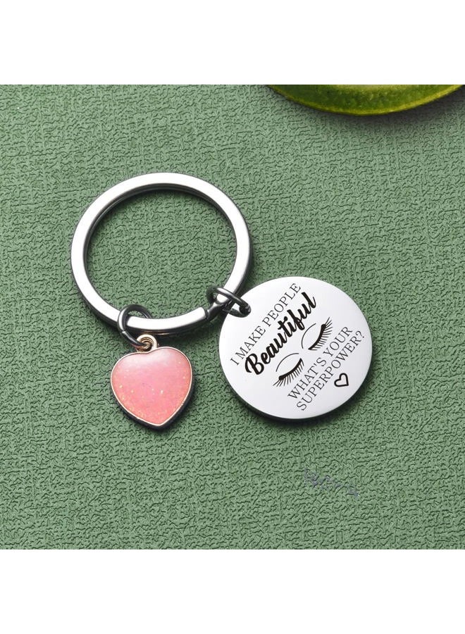 BONEW Lashes Keychain Lashes Girl Gift Eyelashes Artist Keychain Beautician Gift Makeup Lover Gift, Lashes Keychain, Standard  - Image 3
