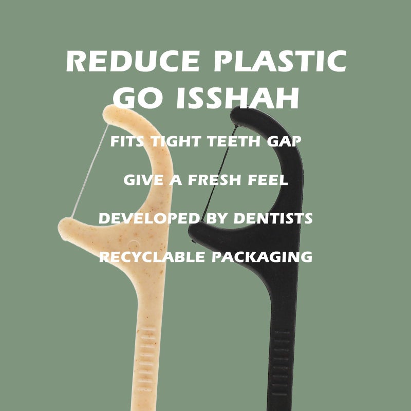 Isshah Natural Dental Floss Picks - 200 Count - PETA Approved, BPA Free, Vegan, Sustainable, Eco Friendly, Natural Dental Flossers by Isshah (Charcoal) - Image 3