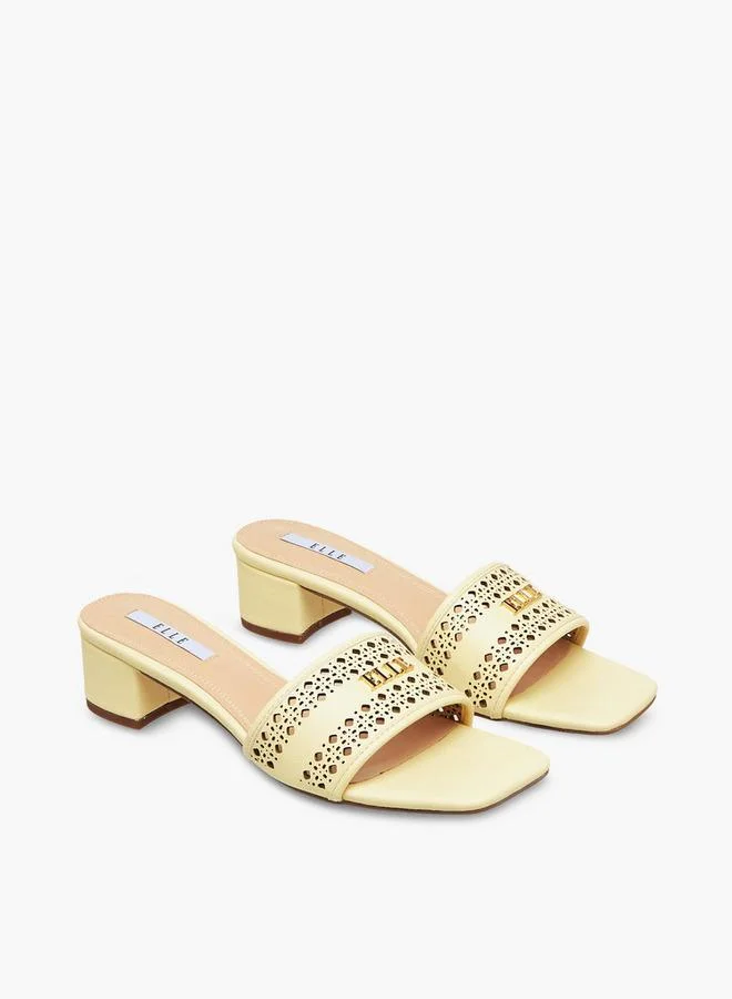 Elle Women Buckle Accent Block Heel Sandals