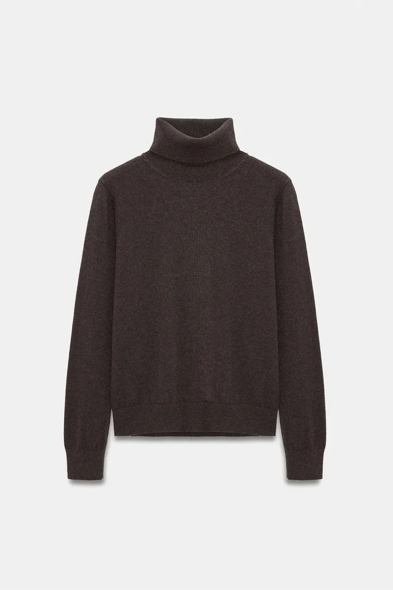 Dilvin Coffee Brown DILVIN Women's Cashmere Turtleneck Sweater for Women | Best Price UAE