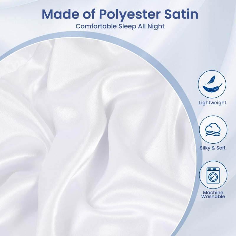 Zelimun Satin Pillowcase for Cervical Pillows, (Cover Only) Fit for Orthopedic Neck Support Pillow, Silky Smooth Pillowcase Cover with Zipper Closure (White) - Image 4