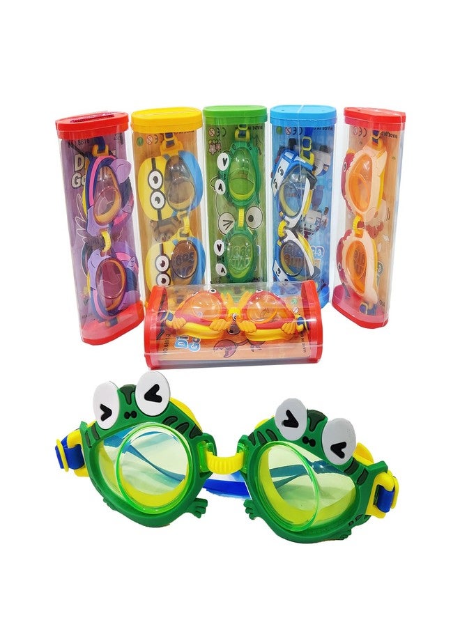 BITONA® 1 Pc Cute Cartoon design Swimming Goggles Waterproof Anti Fog for Kids in Random Color design (1 Pc Only) - Image 1