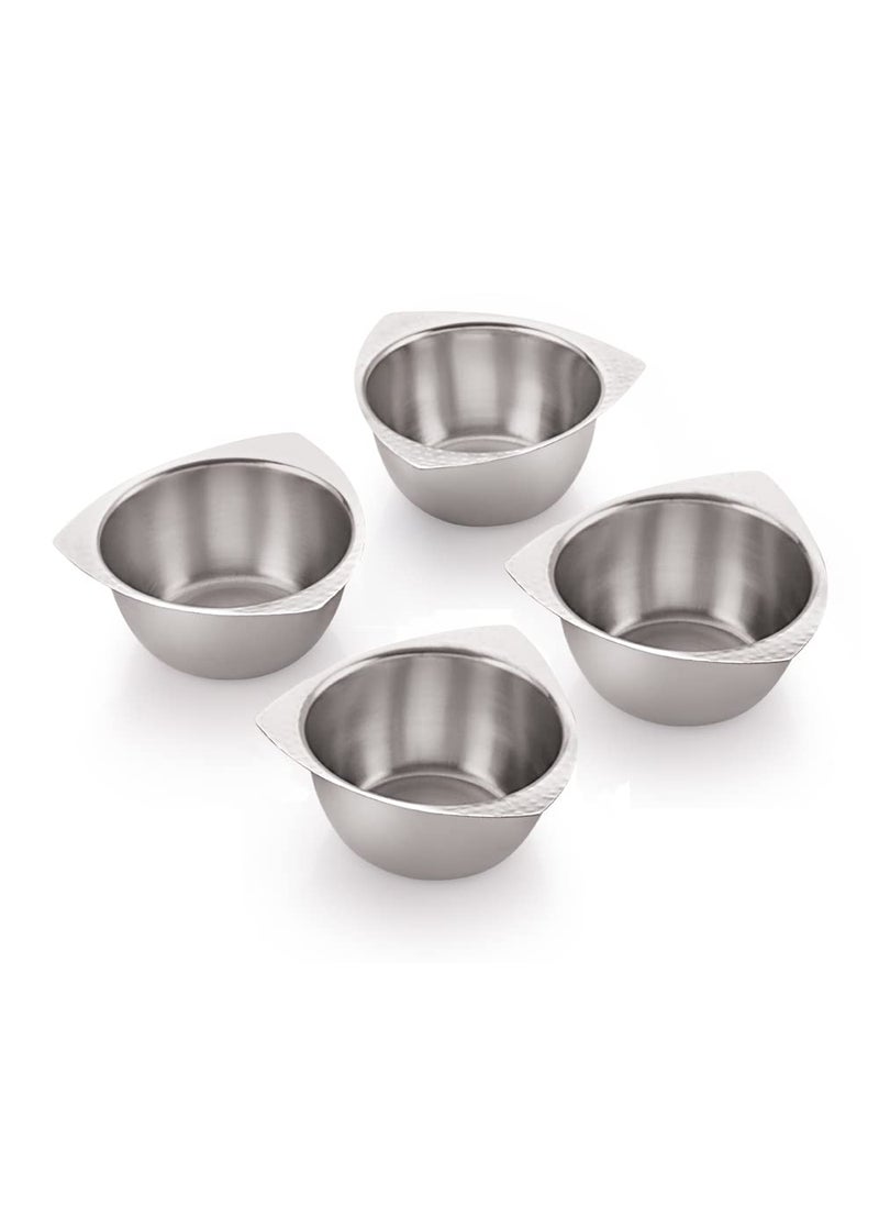 FINALITY FINALITY Stainless Steel triangale Hammared Dessert Bowl Size 10 cm 4  - Image 1