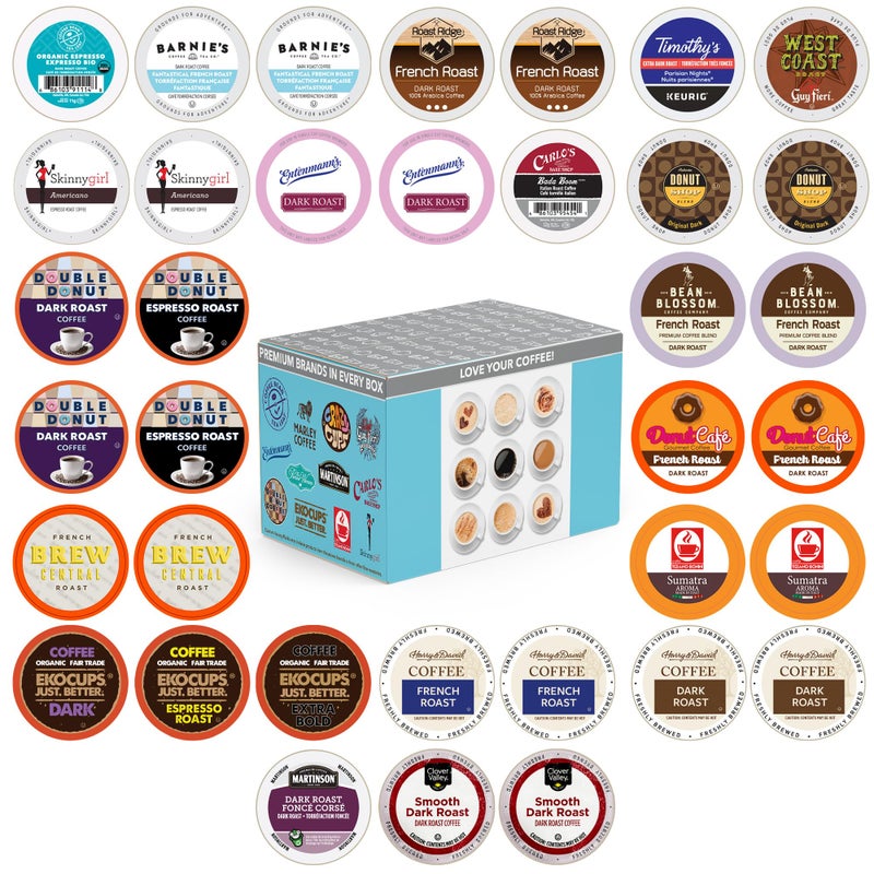 Perfect Samplers Dark Roast Coffee Pod Variety Pack  Pack for Keurig K Cups Coffee Makers Bold 36 Count - Image 3