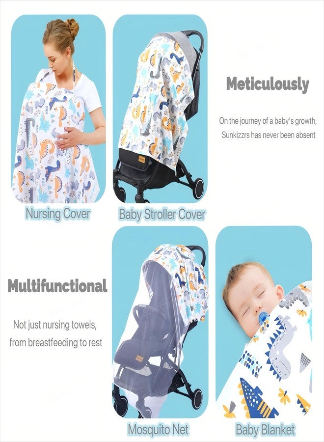 Sunkizzrs® Cotton 360° Nursing Covers for Breastfeeding -Feeding Cover Breastfeeding Mother -Feeding Covers for Nursing Mom -Feeding Scarf Breastfeeding with Mosquito Net for Baby Stroller - Image 4