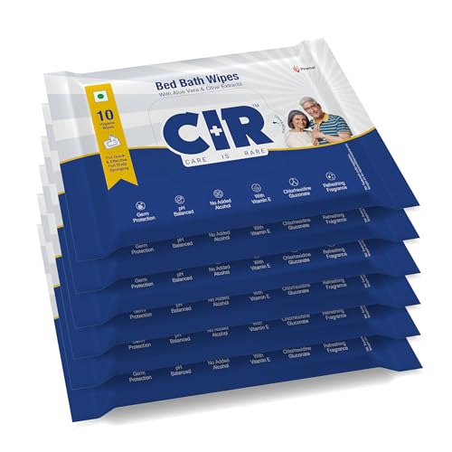 CIR Soft Body Cleansing Wet Bed Bath Wipes for Adults | Body Sponging | Extra Large, 10 Wipes/Pack (Pack of 6), 60 Wipes, White, One Size - Image 1